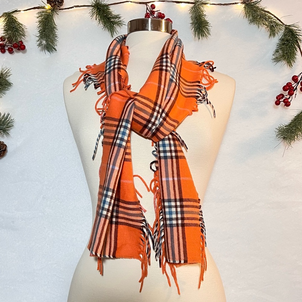 Orange Plaid Women's Scarf